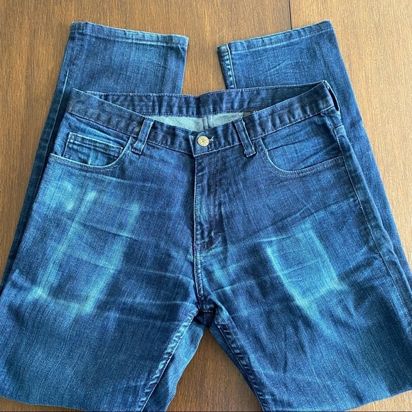 Dearborn Denim Distressed Dark Navy Stretch Jeans Size 31x29 - Picture 2 of 15